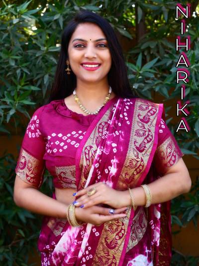 Niharika By Maithali Festive Wear Bandhej Silk Saree Collection